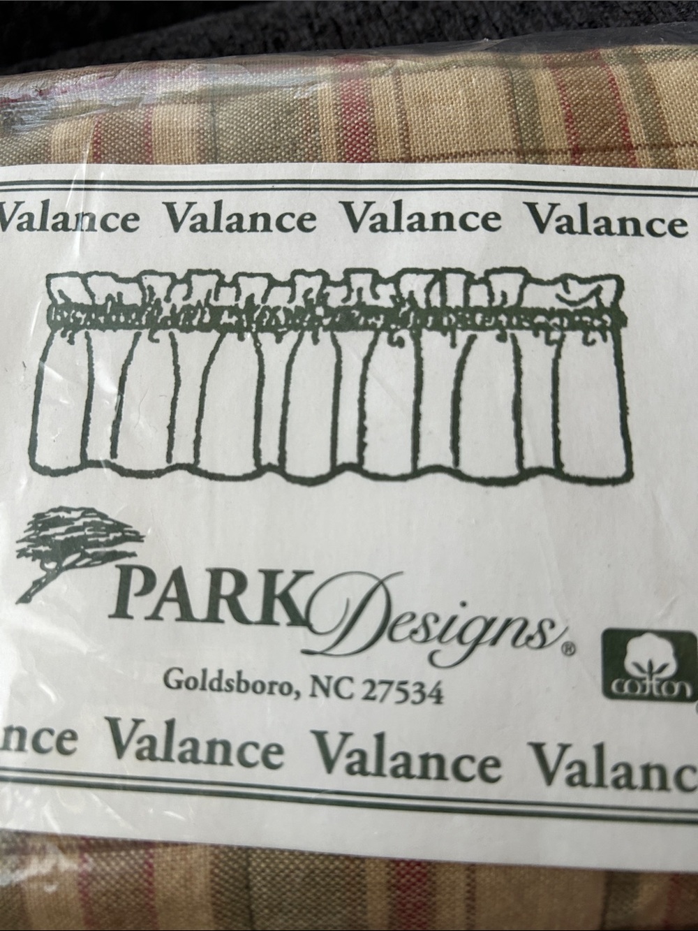 Orchard park plaid valance retro 72” x 14 “ original packaging Farmhouse Chic